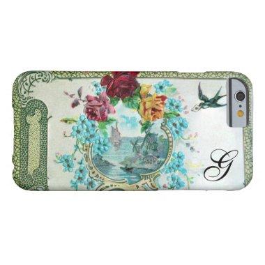 ROMANTICA FLORAL MONOGRAM ROSES AND FLYING BIRD BARELY THERE iPhone 6 CASE