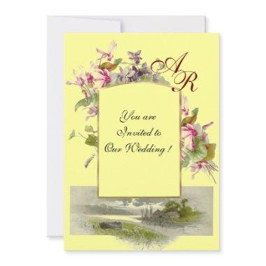 ROMANTİCA MONOGRAM / CYCLAMENS, pink green yellow