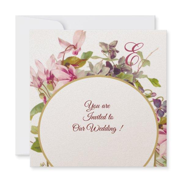 ROMANT?CA MONOGRAM ,PINK CYCLAMENS, Floral