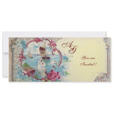 ROMANTICA MONOGRAM, red blue pink yellow gold