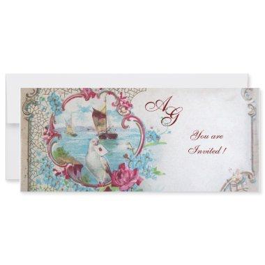 ROMANTICA MONOGRAM, red white blue pink