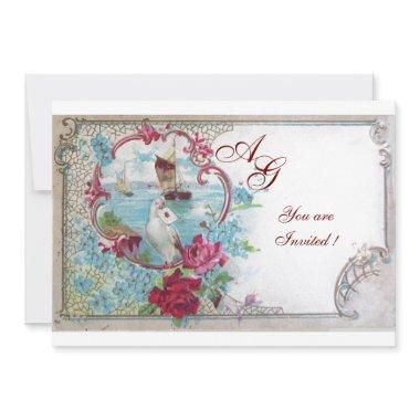 ROMANTICA MONOGRAM, red white blue pink