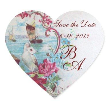 ROMANTICA MONOGRAM,Save the Date Heart Sticker