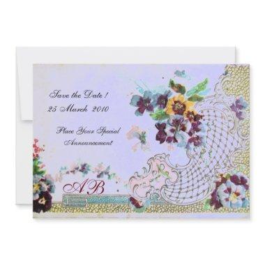 ROMANTİCA Pink Blue Floral Wedding Monogram