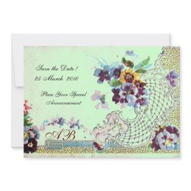 ROMANTİCA Pink Blue Green Wedding Floral Monogram