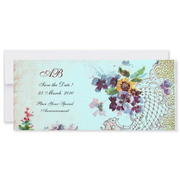 ROMANT?CA Pink Teal Blue Floral Wedding Programme Save The Date