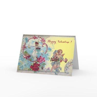 ROMANTICA /VALENTINE CUPID GATHERING PINK ROSES HOLIDAY