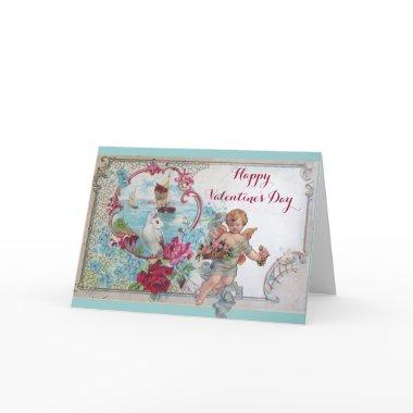 ROMANTICA /VALENTINE CUPID GATHERING PINK ROSES HOLIDAY Invitations