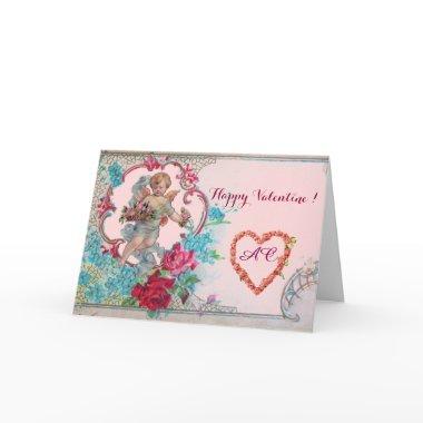 ROMANTICA /VALENTINE CUPID GATHERING PINK ROSES HOLIDAY Invitations