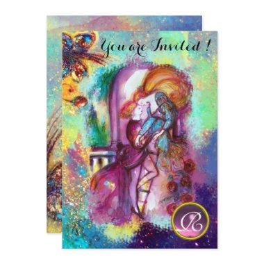 ROMEO AND JULIET Floral Blue Gold Sparkles