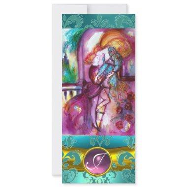 ROMEO AND JULIET Pink Aqua Blue,Teal Damask Floral
