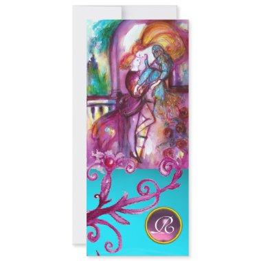 ROMEO AND JULIET /Teal Pink Damask Floral Swirls