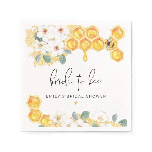 ROMY Rustic Bumble Bee Floral Bridal Shower Napkins