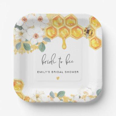 ROMY Rustic Bumble Bee Floral  Paper Plates