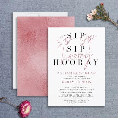 Rose All Day Typography Virtual Bridal Shower Invitations