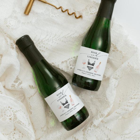 Rosé and Lingerie Bridal Shower Sparkling Wine Label
