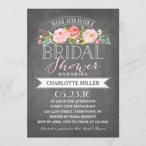 Rose Banner Bridal Shower Invitations