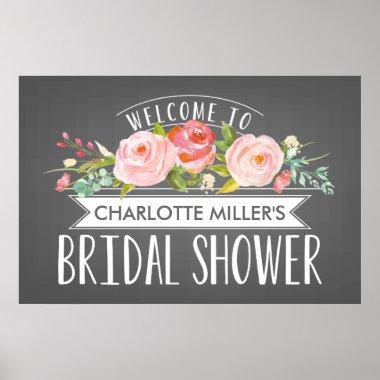 Rose Banner Bridal Shower Welcome Poster