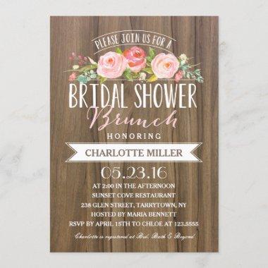 Rose Banner Brunch | Bridal Shower Invitations