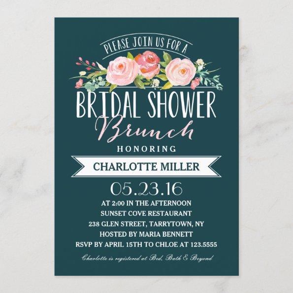 Rose Banner Brunch | Bridal Shower Invitations