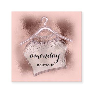 Rose Blush Cloth Hanger Fashion Blogger Beauty Square Business Invitations