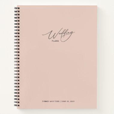 Rose Blush Pink Wedding Plans Notebook