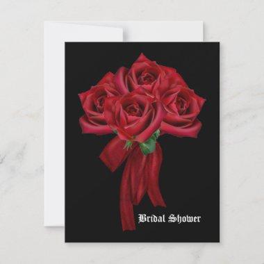 Rose Bouquet Gothic Bridal Shower Invitations