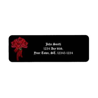 Rose Bouquet Gothic Wedding Label