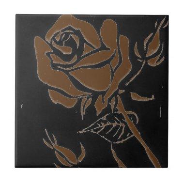 "Rose Brown" Kitchen Garden Ceramic Tile
