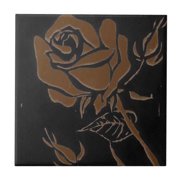 "Rose Brown" Kitchen Garden Ceramic Tile