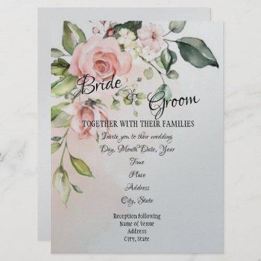 “Rose Bush” Wedding Invitations