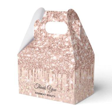 Rose Drips Glitter Sweet 16th Bridal Shower Favor Favor Boxes