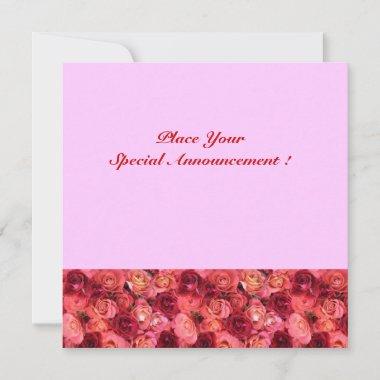 ROSE FIELD MONOGRAM, red pink Announcement