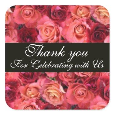 ROSE FIELD ,Thank you Square Sticker