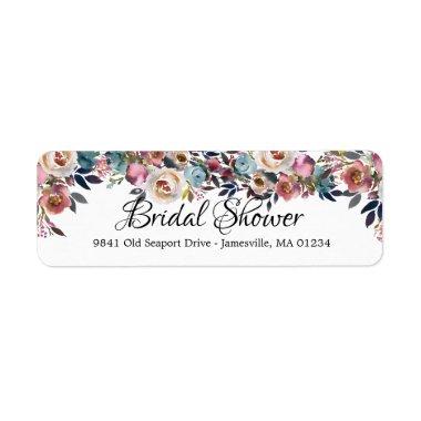Rose Floral Bridal Shower Return Address Labels