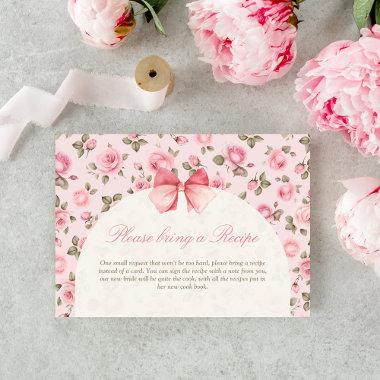 Rose Floral Love Shack Fiance Bridal Shower Recipe Enclosure Invitations