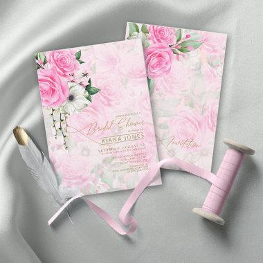 Rose Garden Bridal Shower Pink ID764 Invitations