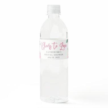 Rosé Garden Bridal Shower Water Bottle Label