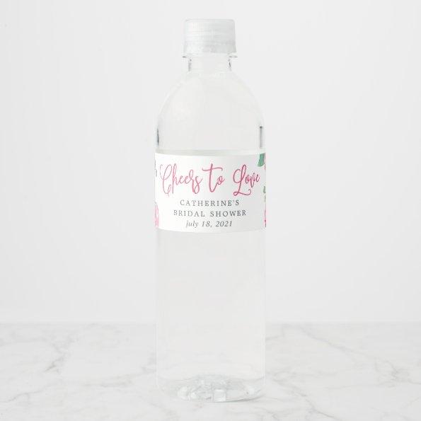 Rosé Garden Bridal Shower Water Bottle Label