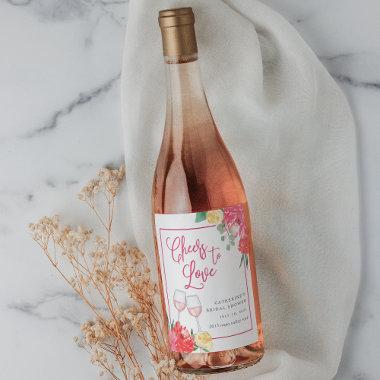 Rosé Garden Bridal Shower Wine Label
