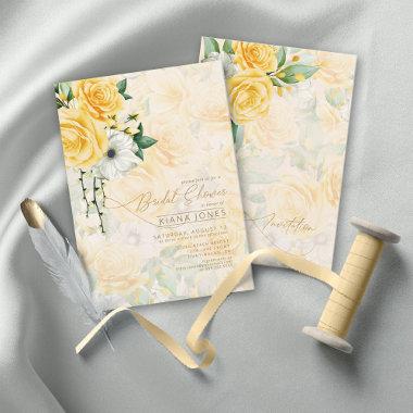 Rose Garden Bridal Shower Yellow ID764 Invitations