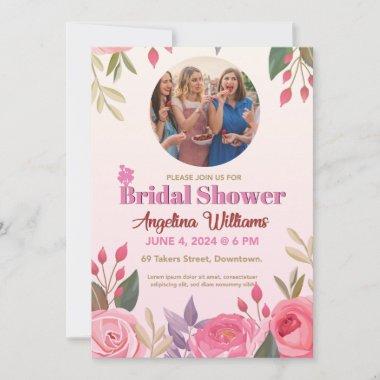 Rose Garden Bride's Blissful Gathering in Pink Invitations