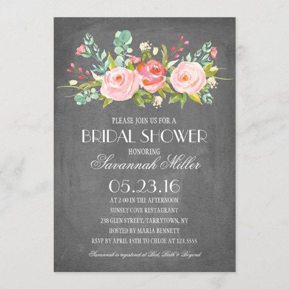 Rose Garden Chalkboard | Bridal Shower Invitations
