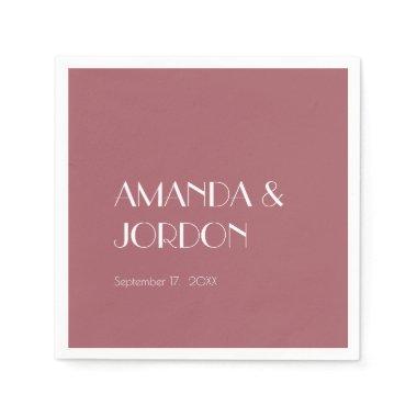 Rose Garden | Dark Rose Wedding Cocktail Napkin