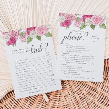 Rosé Garden Double-Sided Bridal Shower Game