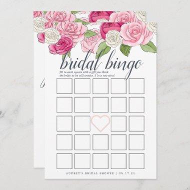 Rosé Garden Double-Sided Bridal Shower Game Invitations