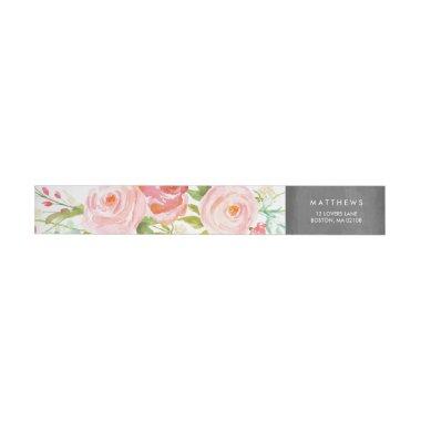 Rose Garden Floral Chalkboard Wrap Around Label