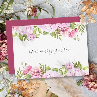 Rose Garden Greenery Personalized Message Thank You
