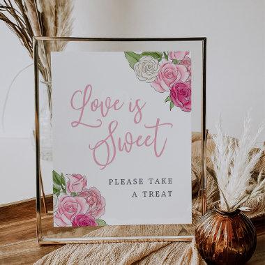 Rosé Garden "Love is Sweet" Favors & Treats Sign