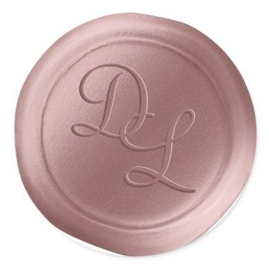 Rose Gold 2 Letter Monogram Wax Seal Stickers